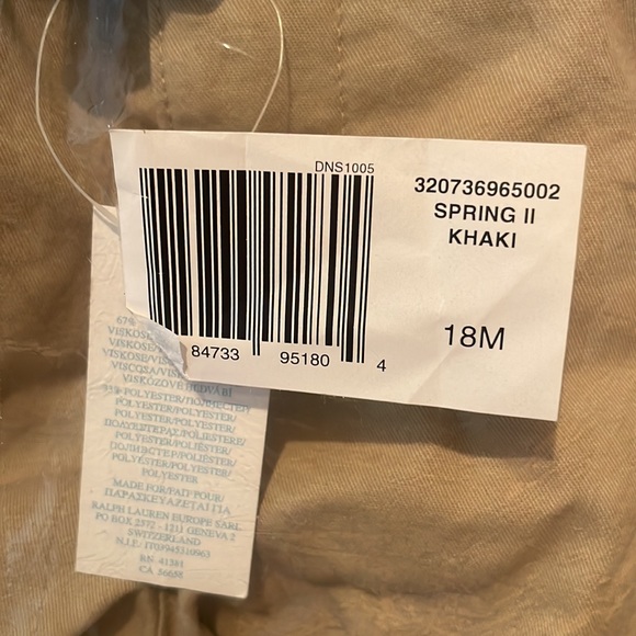 NWT Ralph Lauren khaki shorts with detachable blue and white striped belt - Picture 2 of 10